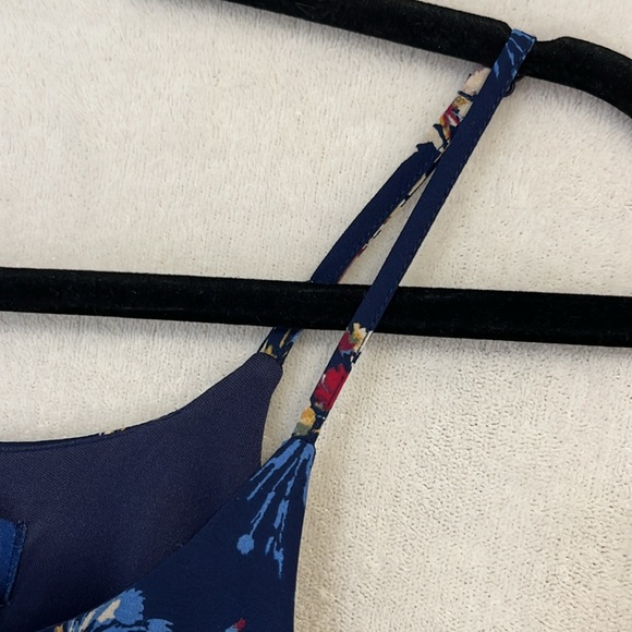 Blue rain women’s size large spaghetti strap, blue floral sundress - Picture 3 of 5